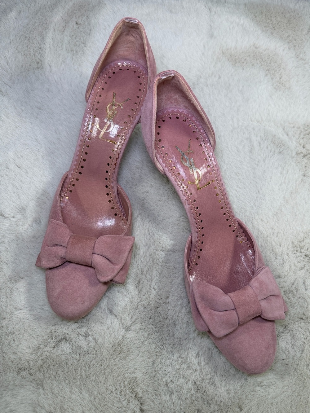 YSL Pink Bow Shoes